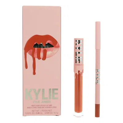 Kylie Cosmetics Ladies Matte Liquid Lipstick & Lip Liner Lip Kit Snow Way Bae Gift Set Makeup 406494