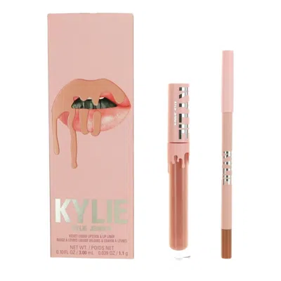 Kylie Cosmetics Ladies Velvet Liquid Lipstick & Lip Liner Lip Kit Bare Gift Set Makeup 4064941006992