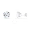 Kylie Harper 10k White Gold 8mm Round-cut Cubic Zirconia  Cz Stud Earrings In White