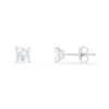 Kylie Harper 10k White Gold Petite 4mm Princess-cut Cubic Zirconia Cz Stud Earrings In White