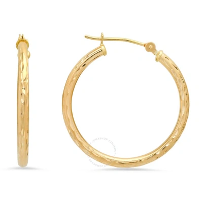 Kylie Harper 10k Yellow Gold 25mm Diamond-cut Huggy Hoop Earrings In Gold-tone