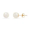 Kylie Harper 10k Yellow Gold 6mm Genuine Pearl Stud Earrings In Gold-tone