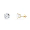 Kylie Harper 10k Yellow Gold 6mm Round-cut Cubic Zirconia Cz Stud Earrings In Gold-tone