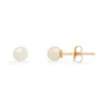 Kylie Harper 10k Yellow Gold Petite 4mm Genuine Pearl Stud Earrings In Gold-tone