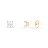 Kylie Harper 10k Yellow Gold Petite 4mm Princess-cut Cubic Zirconia Cz Stud Earrings In Gold-tone