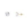 Kylie Harper 10k Yellow Gold Petite 4mm Round-cut Cubic Zirconia Cz Stud Earrings In Gold-tone