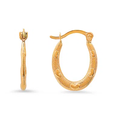 Kylie Harper 10k Yellow Gold Petite U Shaped Heart Huggy Hoop Earrings In Gold-tone