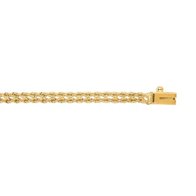 Kylie Harper 14k Gold 2-row Diamond-cut Rope Chain Bracelet