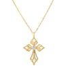 Kylie Harper 14k Gold Over Gold Over Silver Art Deco Cross Pendant In Gold Tone