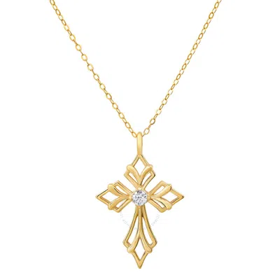 Kylie Harper 14k Gold Over Gold Over Silver Art Deco Cross Pendant