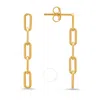 Kylie Harper 14k Gold Over Gold Over Silver Dangling Paperclip Earrings In Gold Tone