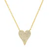 Kylie Harper 14k Gold Over Gold Over Silver Elongated Cz Heart Necklace In Gold Tone