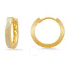 Kylie Harper 14k Gold Over Gold Over Silver Opal Filigree Hoop Earrings In Gold Tone