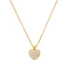 Kylie Harper 14k Gold Over Gold Over Silver Tiny Puffed Cz Heart Pendant In Gold Tone