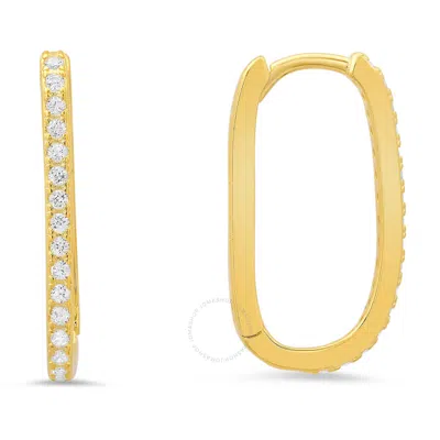 Kylie Harper 14k Gold Over Silver 20mm U Shaped Cz Hoop Earrings