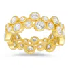 Kylie Harper 14k Gold Over Silver Abstract Bezel-set Cz Eternity Band Ring In Gold Tone