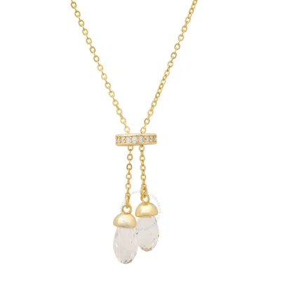 Kylie Harper 14k Gold Over Silver Adjustable Cz Lariat Y Necklace In Gold Tone