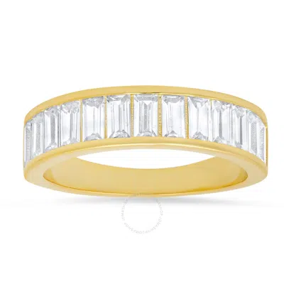 Kylie Harper 14k Gold Over Silver Baguette-cut Cubic Zirconia  Cz Band Ring In Gold Tone
