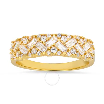 Kylie Harper 14k Gold Over Silver Baguette-cut Cubic Zirconia  Cz Ring In Gold Tone