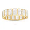 Kylie Harper 14k Gold Over Silver Bezel-set Emerald-cut Cz Eternity Band Ring In Gold Tone