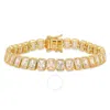 Kylie Harper 14k Gold Over Silver Bezel-set Emerald-cut Cz Tennis Bracelet
