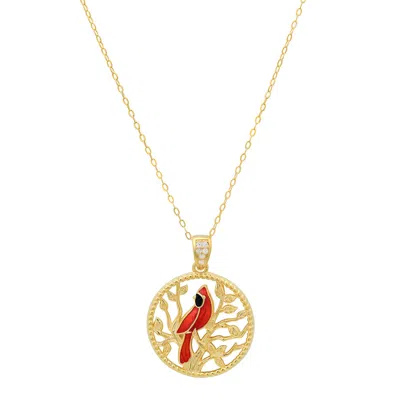 Kylie Harper 14k Gold Over Silver Cardinal Tree Of Life Pendant