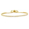 Kylie Harper Gold Over Silver Cubic Zirconia Cz Adjustable Bracelet In Gold-tone