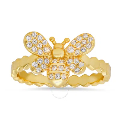 Kylie Harper 14k Gold Over Silver Cubic Zirconia  Cz Bumble Bee Ring In Gold Tone