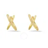 Kylie Harper 14k Gold Over Silver Cz Hummingbird Stud Earrings