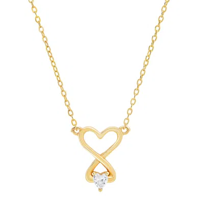 Kylie Harper 14k Gold Over Silver Cz Infinity Love Heart Necklace