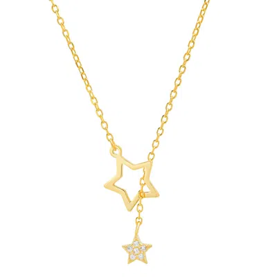 Kylie Harper 14k Gold Over Silver Cz Star Lariat Y Necklace