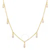 Kylie Harper 14k Gold Over Silver Dangling Pearl Charm Choker Necklace In Gold Tone