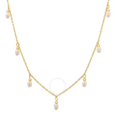 Kylie Harper 14k Gold Over Silver Dangling Pearl Charm Choker Necklace In Gold Tone