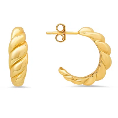 Kylie Harper 14k Gold Over Silver Domed Wave Statement Hoop Earrings