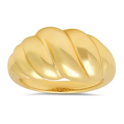 Kylie Harper 14k Gold Over Silver Domed Wave Statement Ring In Burgundy