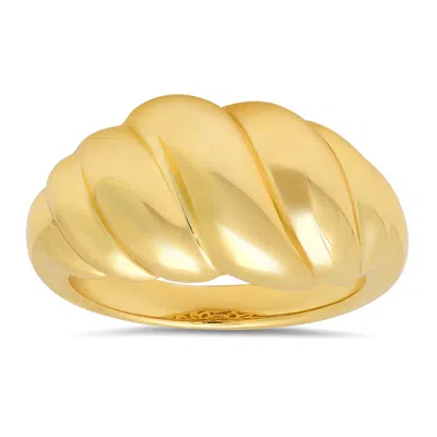 Kylie Harper 14k Gold Over Silver Domed Wave Statement Ring In ["gold Tone"]