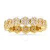 KYLIE HARPER KYLIE HARPER 14K GOLD OVER SILVER FLORAL CUBIC ZIRCONIA  CZ ETERNITY BAND RING