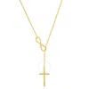 Kylie Harper 14k Gold Over Silver Infinity Cross Lariat Y Necklace In Gold Tone
