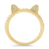 Kylie Harper 14k Gold Over Silver Kitty Cat Cz Band Ring In Gold Tone