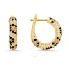 Kylie Harper 14k Gold Over Silver Leopard Skin Pave Cz Hoop Earrings