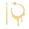 Kylie Harper 14k Gold Over Silver 'melting Gold' Statement Hoop Earrings