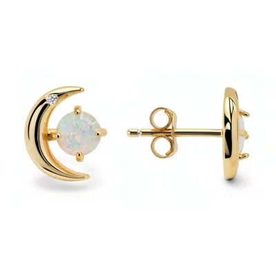 Kylie Harper 14k Gold Over Silver Opal Sun & Moon Stud Earrings