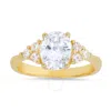 KYLIE HARPER KYLIE HARPER 14K GOLD OVER SILVER OVAL-CUT CUBIC ZIRCONIA  CZ RING