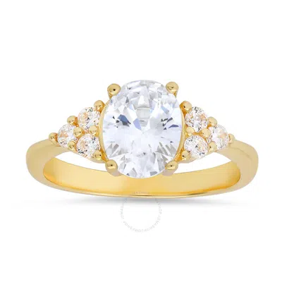 Kylie Harper 14k Gold Over Silver Oval-cut Cubic Zirconia  Cz Ring In Gold Tone