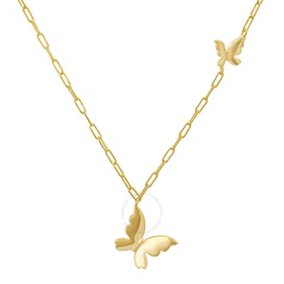 Kylie Harper 14k Gold Over Silver Paper Clip Butterfly Necklace In Gold Tone