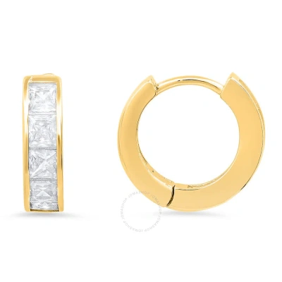 Kylie Harper 14k Gold Over Silver Petite Princess-cut Huggy Hoop Earrings In Gold-tone