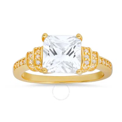 Kylie Harper 14k Gold Over Silver Princess-cut Cubic Zirconia  Cz Ring In Gold Tone