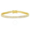 KYLIE HARPER KYLIE HARPER 14K GOLD OVER SILVER PRINCESS-CUT CUBIC ZIRCONIA  CZ TENNIS BRACELET - 7.25"