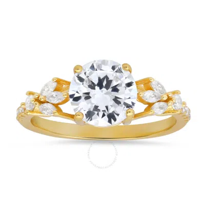 Kylie Harper 14k Gold Over Silver Round & Marquise-cut Cubic Zirconia  Cz Ring In Gold Tone