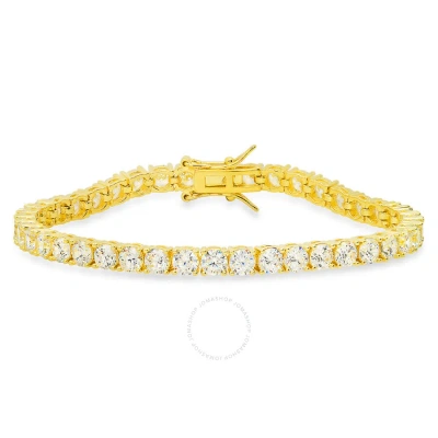 Kylie Harper 14k Gold Over Silver Round-cut Cubic Zirconia  Cz Tennis Bracelet - 7.25" In Gold-tone